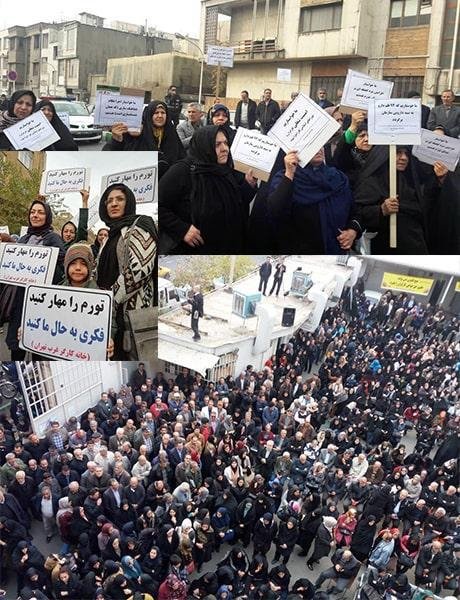 عمال وعاملات ينظمون تجمعًا احتجاجيًا ضخمًا في طهران
