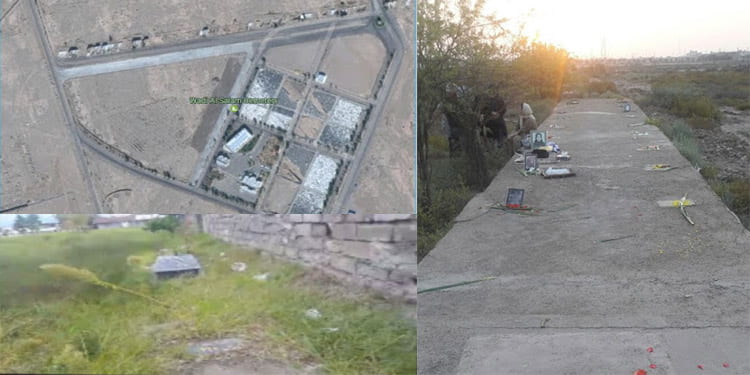 من اليمين: مقبرة جماعية في الأهواز ومقبرة جماعية في سمنان وأنزلي