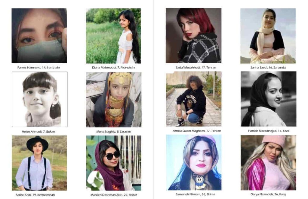Liste des femmes et jeunes filles tuées en Iran par les forces de sécurité dans le soulèvement en Iran