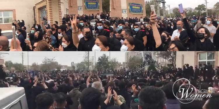 Des manifestants à Arak commémorent Mehrshad au 7e jour de son martyre.