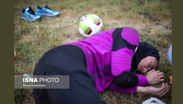 female player injured by the side of the field