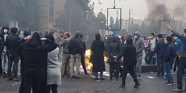 a scene from November 2019 uprising in Tehran