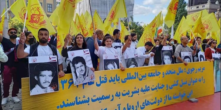 Iranians rally and march in Stockholm seeking justice for the 1988 massacre victims