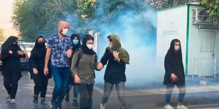 High school and university students march and rally on the 19th day of Iran protests
